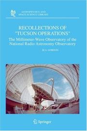 Cover of: Recollections of "Tucson operations" by Gordon, M. A.