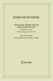 Cover of: The Basic Problems of Phenomenology | Edmund Husserl
