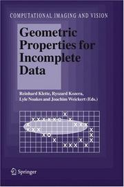 Cover of: Geometric Properties for Incomplete Data (Computational Imaging and Vision)