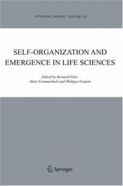 Cover of: Self-organization and Emergence in Life Sciences (Synthese Library) (Synthese Library)