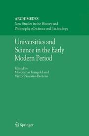Cover of: Universities and Science in the Early Modern Period (Archimedes) by 