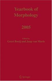 Cover of: Yearbook of Morphology 2005 (Yearbook of Morphology) (Yearbook of Morphology)