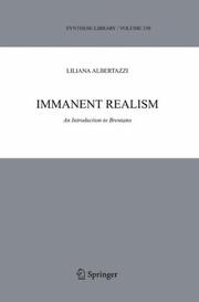 Cover of: Immanent Realism: An Introduction to Brentano (Synthese Library) (Synthese Library)