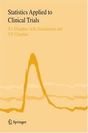 Cover of: Statistics Applied to Clinical Trials by T.J. Cleophas, A.H. Zwinderman, T.F. Cleophas
