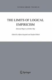 Cover of: The Limits of Logical Empiricism: Selected Papers of Arthur Pap (Synthese Library)