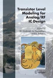 Cover of: Transistor Level Modeling for Analog/RF IC Design