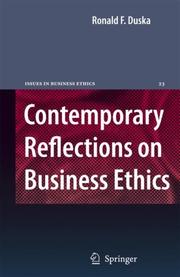 Cover of: Contemporary Reflections on Business Ethics (Issues in Business Ethics) by Ronald F. Duska