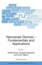 Cover of: Nanoscale Devices - Fundamentals and Applications (NATO Science Series II: Mathematics, Physics and Chemistry) | 