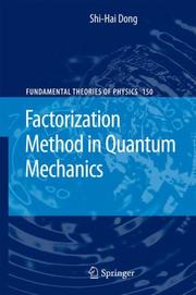 Cover of: Factorization Method in Quantum Mechanics (Fundamental Theories of Physics)