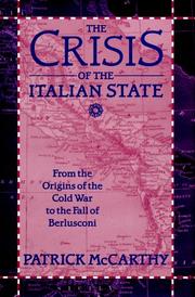 Cover of: The crisis of the Italian state by McCarthy, Patrick, McCarthy, Patrick