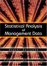 Cover of: Statistical Analysis of Management Data by Hubert Gatignon