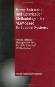 Cover of: Power Estimation and Optimization Methodologies for VLIW-based Embedded Systems