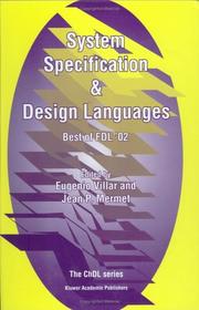 Cover of: System Specification and Design Languages: Best of FDL'02 (The Chdl Series)