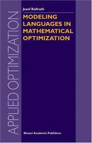 Cover of: Modeling Languages in Mathematical Optimization (Applied Optimization)