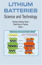 Cover of: Lithium Batteries: Science and Technology