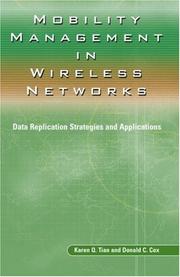 Cover of: Mobility Management in Wireless Networks: Data Replication Strategies and Applications (ERCOFTAC)