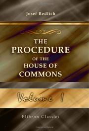 Cover of: The Procedure of the House of Commons by Redlich, Josef