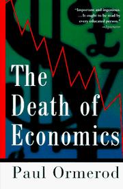 Cover of: The death of economics by Paul Ormerod
