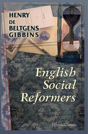 Cover of: English Social Reformers | Henry de Beltgens Gibbins