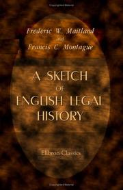 Cover of: A Sketch of English Legal History by Frederic William Maitland