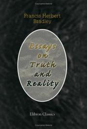 Cover of: Essays on Truth and Reality by Francis Herbert Bradley