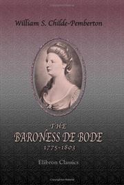 Cover of: The Baroness de Bode, 1775-1803: With Portraits