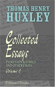Cover of: Collected Essays by Thomas Henry Huxley