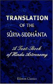 Cover of: Translation of the Sûrya-Siddhânta by Burgess, Ebenezer