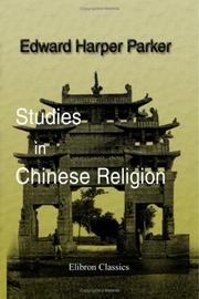 Cover of: Studies in Chinese Religion by Edward Harper Parker