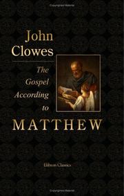 Cover of: The Gospel According to Matthew | John Clowes