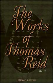 Cover of: The Works of Thomas Reid: Volume 2