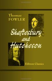 Cover of: Shaftesbury and Hutcheson
