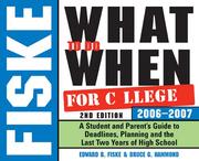 Cover of: Fiske What to Do When for College, 2E (Fiske What to Do When for College)