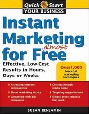 Instant marketing for almost free by Benjamin, Susan, Susan Benjamin