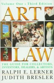 Cover of: Art law by Ralph E. Lerner