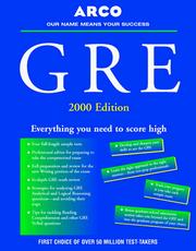 Cover of: GRE 2000 Edition (Master the Gre) by Arco