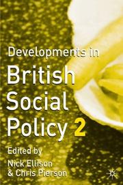 Cover of: Developments in British social policy 2