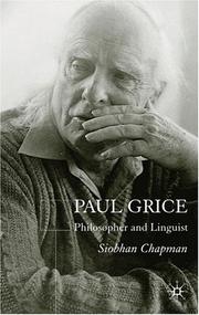 Cover of: Paul Grice, Philosopher and Linguist