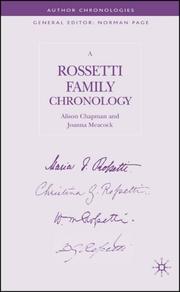 Cover of: A Rossetti Family Chronology (Author Chronologies) by Alison Chapman, Joanna Meacock