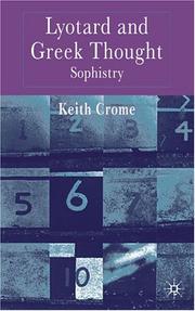 Cover of: Lyotard and Greek Thought by Keith Crome