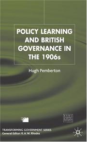 Cover of: Policy learning and British governance in the 1960s