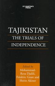 Cover of: Tajikistan by edited by Mohammad-Reza Djalili, Frédéric Grare and Shirin Akiner.