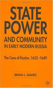 State power and community in early modern Russia by Brian L. Davies