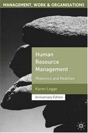 Cover of: Human Resource Management: Rhetorics and Realities; Anniversary Edition (Management, Work and Organisations)