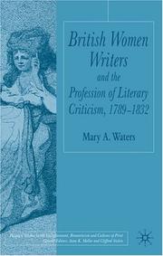 Cover of: British women writers and the profession of literary criticism, 1789-1832