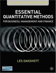 Cover of: Essential Quantitative Methods for Business, Management and Finance by Les Oakshott