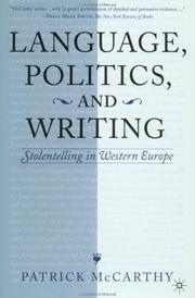 Cover of: Language, politics, and writing | McCarthy, Patrick