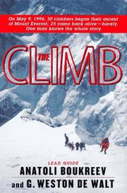 Cover of: The Climb by Anatoli Boukreev, G. Weston Dewalt