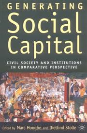 Cover of: Generating Social Capital by Dietlind Stolle, Marc Hooghe