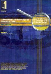 Commonwealth Universities Yearbook 2006 by Association of Commonwealth Universities.